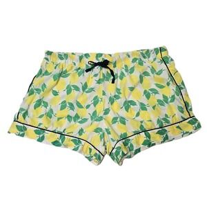 Liz Claiborne Women's Lemon Print Sleep Shorts Drawstring‎ Waist	 Size Medium